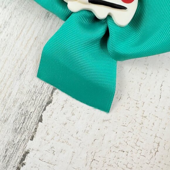 Vtg Artist's Palette Green Hair Bow Barette 90s - Picture 4 of 6